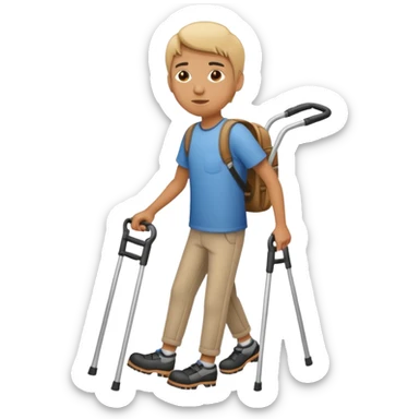 Create a person with crutches  sticker