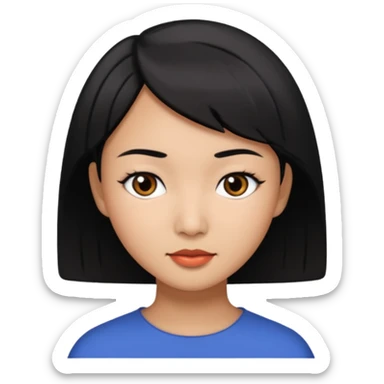 An Asian woman with Medium brown skin and Short black hair and black eyes sticker