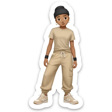 Hiphop dancer, with cute big pants, sneakers, and t-shirt. sticker