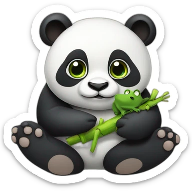 Panda avec une grenouille sticker