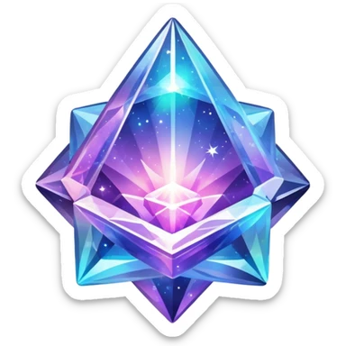 magic alien cosmic crystal complex shape galaxy inside sticker