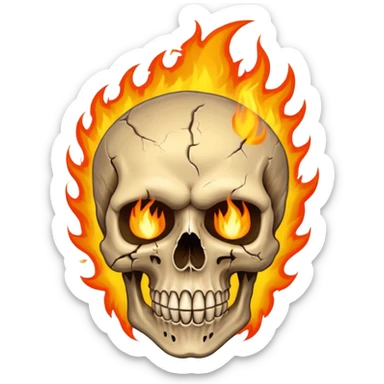 Make a rockstar like fill a skull with fire on it sticker
