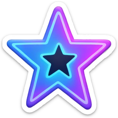 Iridescent neon star  sticker
