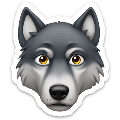 Sad wolf sticker