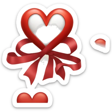 red hearr with ribbon sticker