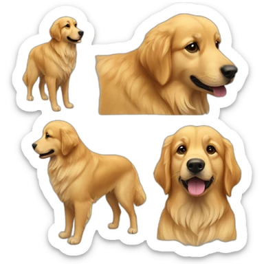 Bedouin golden retriever wearing a Ghutrah sticker