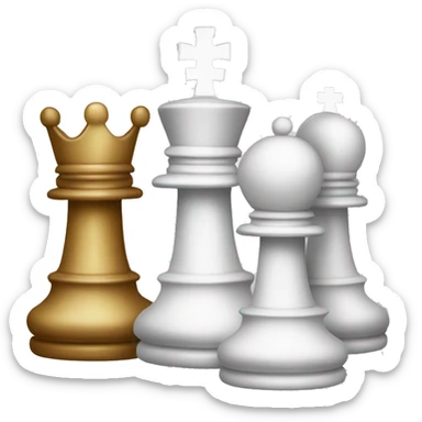 King and queen white chess sticker