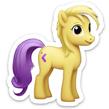 My little pony with yellow hair and a purple tail sticker