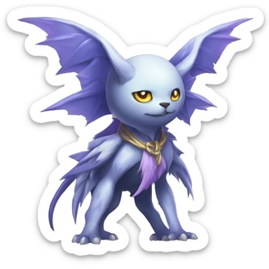 cute cool edgy sharp eldritch ethereal magical Digimon-Fakemon-animal full body sticker