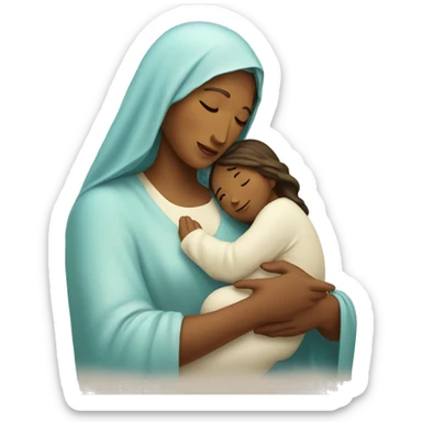 Maria mother of Jesus with Jesus in hands sticker