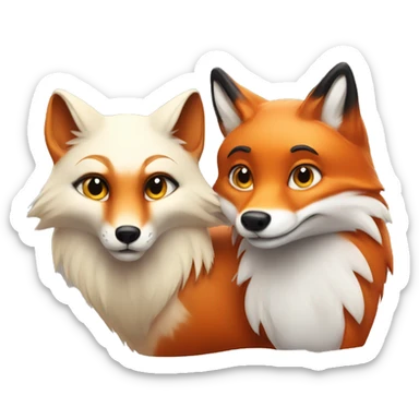 A red fox and an arctic fox sticker