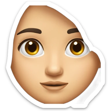 Fille brune au cheuveux longs et les yeux bleux avec yeux bleux sticker