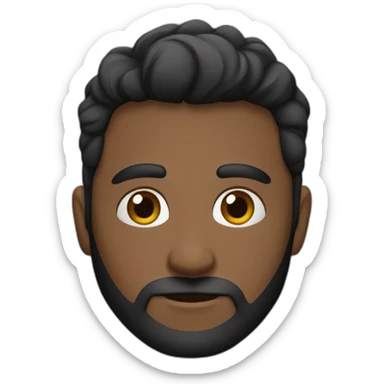 Hombre moreno sin pelos y con barba negra y con ropa negra sticker