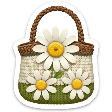 flower daisy Knitted Bag sticker