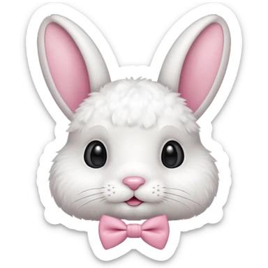 white bunny with pink bowtie sticker