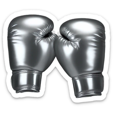 Chrome silver boxing gloves  sticker