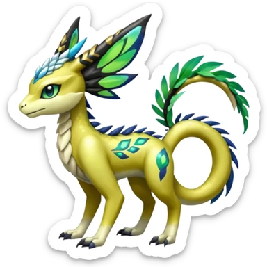  Exotic Dragonic Feathery ScalyMeloetta-Zygarde-Zeraora-Renamon-Protogen-Palkia-hybrid-fusion-Fakémon-creature, full body sticker