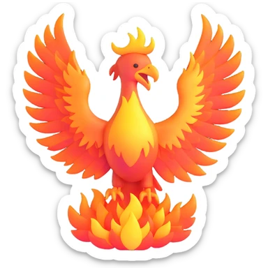 phoenix rising from flames sticker