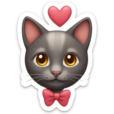 Cat with hearts sticker