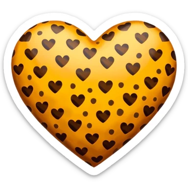 Cheetah print heart sticker