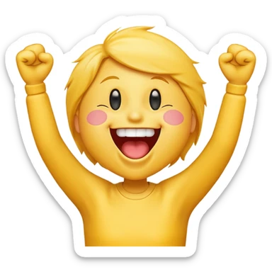 a cheering smiley shouting "Rabea!!!"   sticker