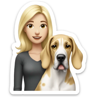 Blonde girl with great dane sticker