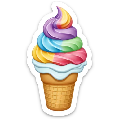 Ice Cream Rainbow Swirl Soft Serve sticker