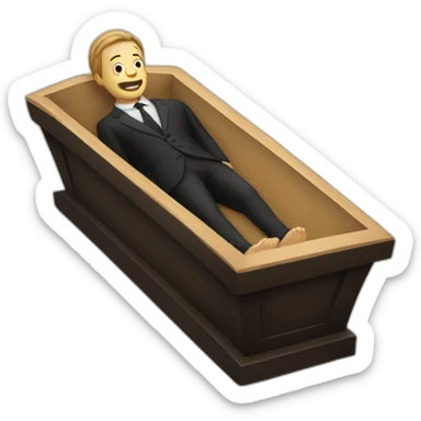 An human in a coffin sticker