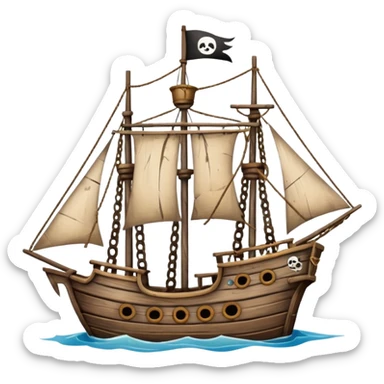 little pirate ship for penguins sticker