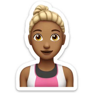 Girl motivated to exercise  sticker