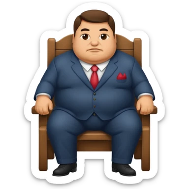 Mafia big fat boss sit on a chair sticker