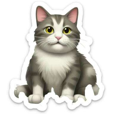 Cat and catnip sticker