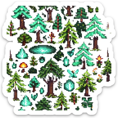 enchanted forest with magical elements sticker