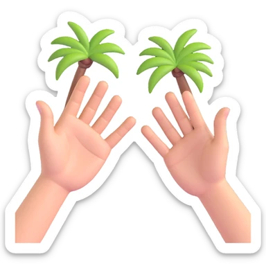 two hands giving a high five, realistic, energetic, no background sticker