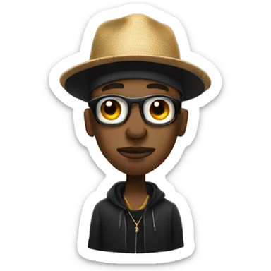 A RAPPER WITH A BIG HAT sticker