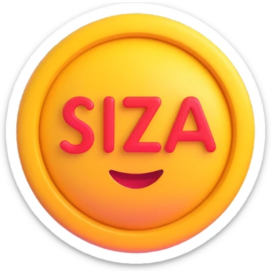 colorful 3D circular emoji with the word 'sziaa' in the center in a modern font sticker