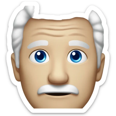 Old man white hair blue eyes no mustache sticker