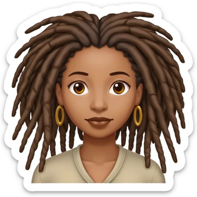 Black woman with locs diverse sticker