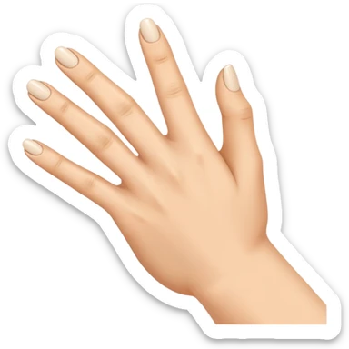 Hand with the thumb flexed inwards touching the ring finger and the other fingers extended sticker