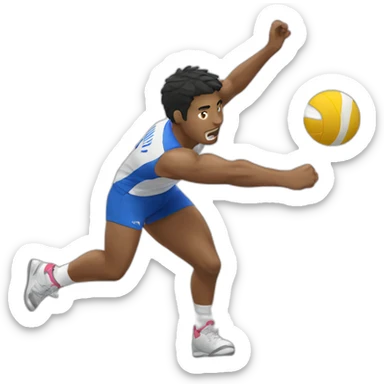 Voley player smash sticker