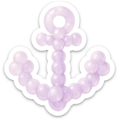 Make the anchor more transparent, realistic, and pastel, with soft pink and purple bubbles, realistic lighting, and a gentle pastel color palette, with no background. The style should be transparent, realistic, and pastel with soft pink and purple bubbles and realistic lighting. sticker