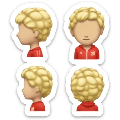 Short blonde hair red tracksuit  sticker