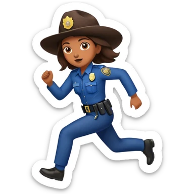 Mexican girl running from police sticker