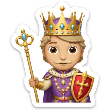 royal staff tortiose with scepter in left hand sticker