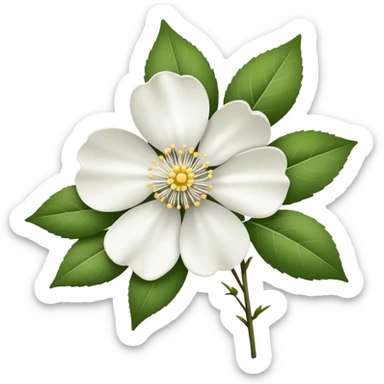 single Cherokee rose, straight stem sticker