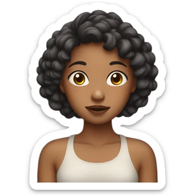 Girl with acne sticker