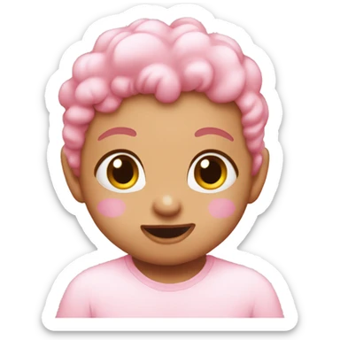 Baby pink heart eyes emoji drooling sticker