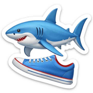 Tiburón con zapatillas sticker