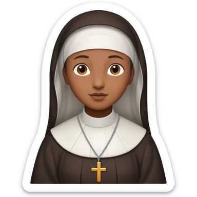 Brown skin nun sticker