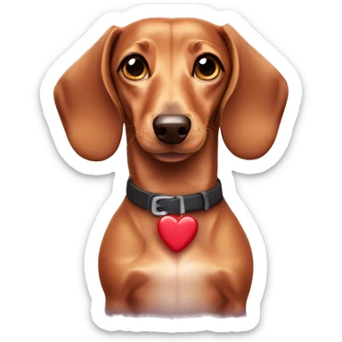 Dachshund with heart eyes  sticker